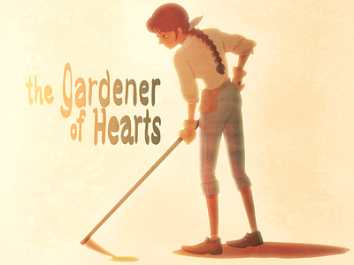 Gardener Of Hearts farm farming garden gardening girl illustration