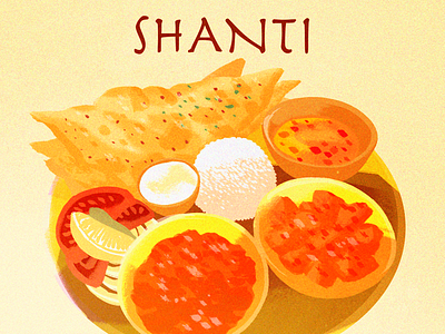 Shanti Indian Restaurant food illustration indian restaurant