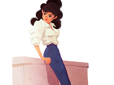 80's Korean fashion 80s fashion girl illustration korean