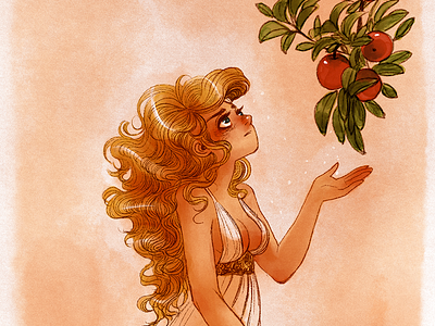 Hollywood apple dress girl hollywood illustration watercolor