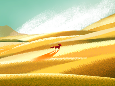 Meadow cloud desert fox sky