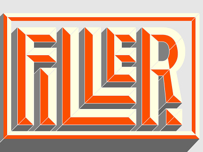 Bevel Level: Filler 3d bevel box filler orange typography