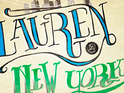 Lauren in New York hand drawn illustration letters new york typography