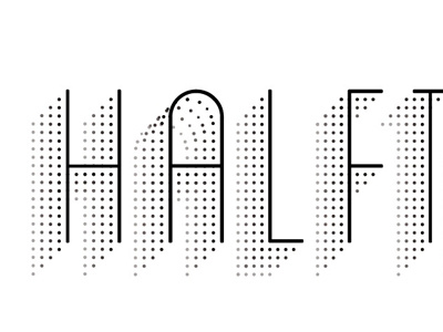 Half 3d blanch fade halftone lost type shading