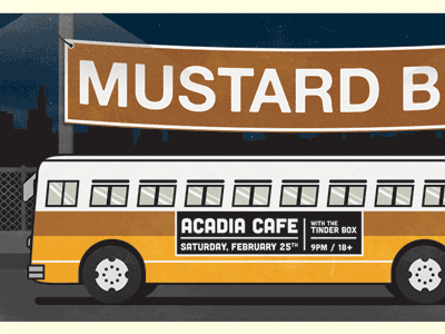 Mustard Bus acadia alte haas grotesk bus cafe cubano gig gig poster lost lost type minneapolis mustard poster type
