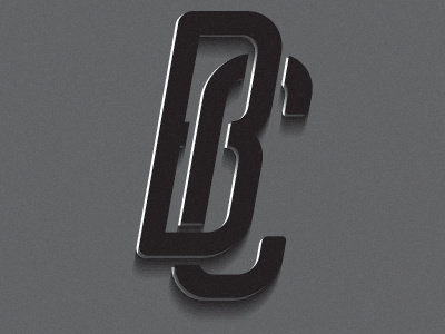 BC 3d b c highlight letters monogram shadow