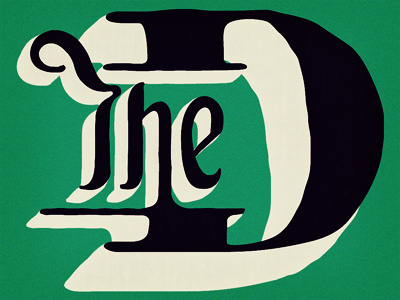 The (real) D the 3 3d typography vintage green noise
