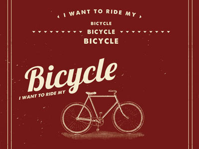 I WANT TO RIDE MY BICYCLE bicycle homage poster print queen