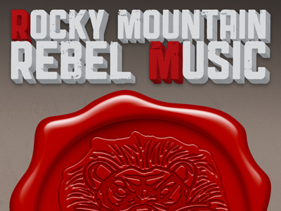 Lion-head Wax Stamp w/ RMRM text band bc funk reggae rock rocky mountain rebel music ska victoria