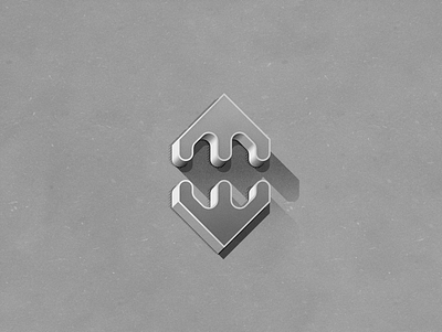 _H_ 3d design icon logo