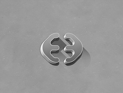 _E_ 3d design icon logo
