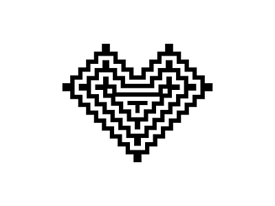 Heart Icon black and white design dribbble effect icon vector