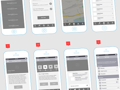 Trekeffect Wireframes app design mobile app wire frames