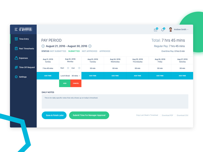 Employee Time Entry Wip By Imran Sagar On Dribbble