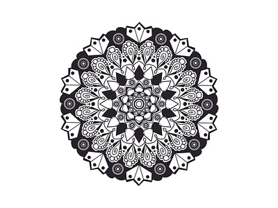 Mandala black black and white block print floral floral art floral design illustration minimal shapes tattoo traditional traditional art trajva white