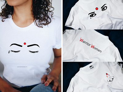 Warrior Women T-Shirt Design apparel branding design design art eyes fierce illustration india indian logo merch merchandise minimal minimalism minimalist tshirt warrior women