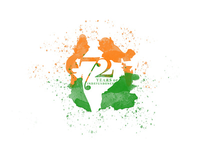 72 years colour design flag home illustration independence india indian map minimal splatter summer typography world