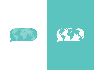 World Speech Logo branding globe illustration logo map minimal speech speech bubble two tone world