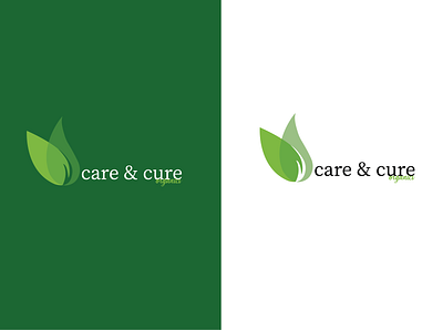 care & cure organics logo branding design farm green illustration leaf leaf logo leaves logo logo design branding logodesign minimal typography vector