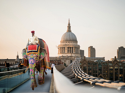 East Meets West Series collage collage art culture design east elephant india london london bridge london eye western