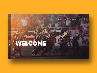 FB Sports Club - Welcome Page 2019 blue color design fenerbahçe football index index page istanbul layout rectangle sports web web design website welcome welcome page yellow