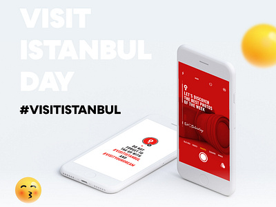 Visit Istanbul - Instagram Stories 2019 behance bright colors color creativity design emoji instagram istanbul media modern rectangle red simple social stories story visit white yellow