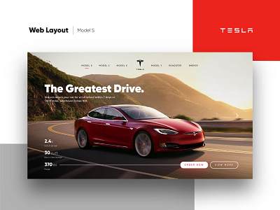 Tesla Web Layout 2019 bright colors car color design drive istanbul layout layout design model modern rectangle sale simple tesla web website website design white