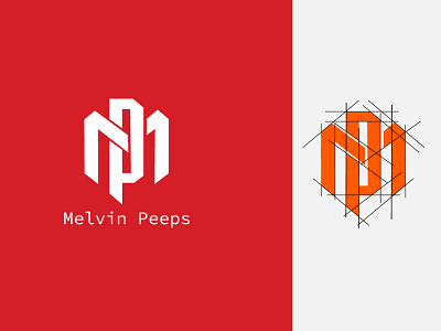 Melvin Peeps Logo letter branding flat flat logo illustrator lettering logo minimal typography ui vector web website