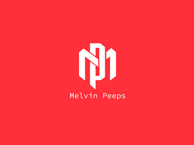 Melvin Peeps Red cover logo branding design flat illustration illustrator lettering logo minimal vector web website