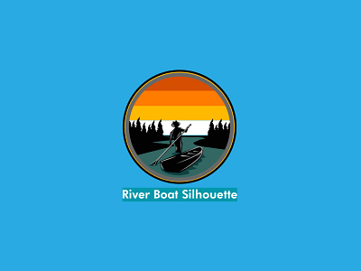 River boat siluhette logo