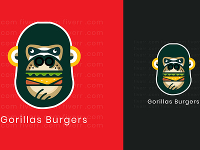Gorillas Burger Logo branding design gorillas burger logo illustration logo logo design minimal typography ui ux vector web