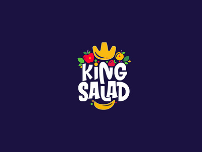 King Salad Logo Design 3d animation branding design flat graphic design illustration king salad logo logo minimal minimalist motion graphics typography ui ux vector web