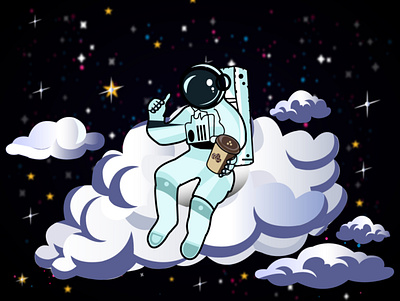 Astronaunt-Cloud-Illustrations 3d animation astronaunt cloud illustrations branding design graphic design illustration logo minimal motion graphics typography ui ux vector web