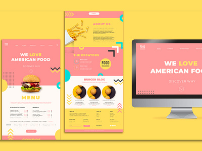 We love american food web 3d adobe illustrator animation branding design design cover graphic design illustration landing page design layout logo minimal motion graphics photoshop ui ux vector we love american food web website landing page