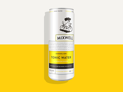 Mixwell Dandelion Tonic Water identity packaging design