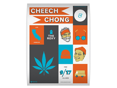 Cheech and Chong comedy illustration poster