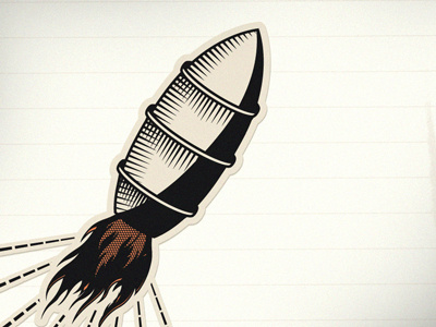 Rocket icon illustration vector woodcut