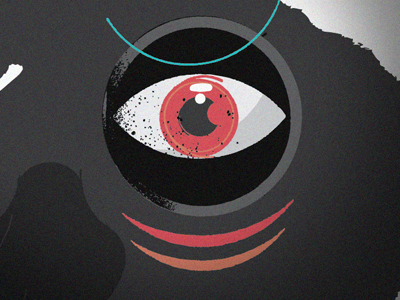 Hippocamp Eye character dark handdrawn illustration organic