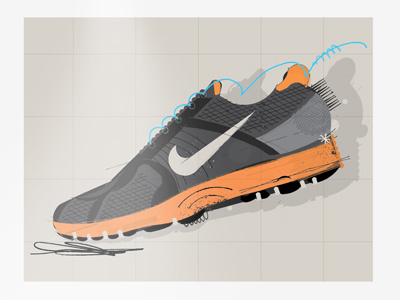 Nike Shoe illustration nike organic playful product shoe