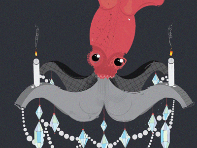 Squidelier animal furniture illustration squid