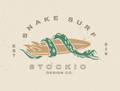 SNAKE SURF badge design badgedesign desain illustration ilustrasi snake stockodesign surf surfing vektor