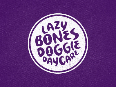 Lazy Bones branding distressed identity logo purple texture white