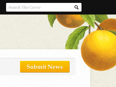 The Grove black button fruit leaves orange search texture white