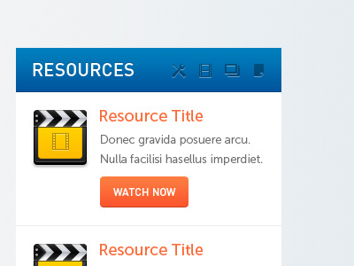 MFT Resources blue button file icon movie orange ui yellow
