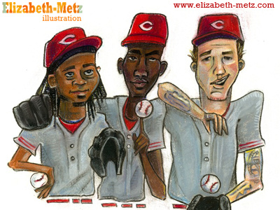 Pitchers baseball drawing e book illustration pastels portrait