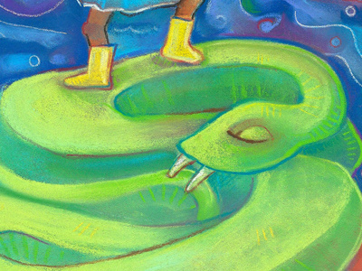 Close-up of a victory. childrens drawing illustration pastels