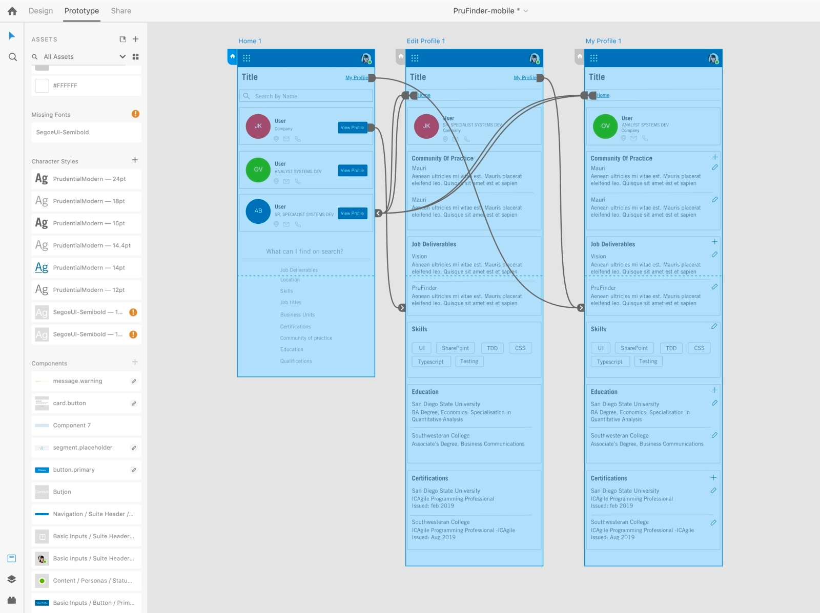 adobe xd mobile app prototype