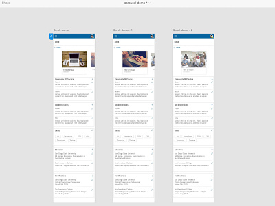 Carousel demo on Adobe XD prototype