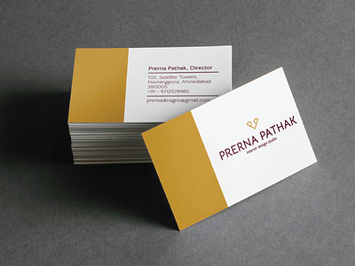 Prerna Pathak - Business Card branding business card business card design businesscard dailylogochallenge flat graphic designer interior deign logo logo logo design logo designs logodesigner logos stationery design