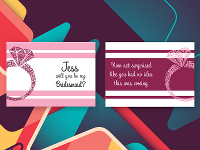 Bridesmaid Cards design illustration